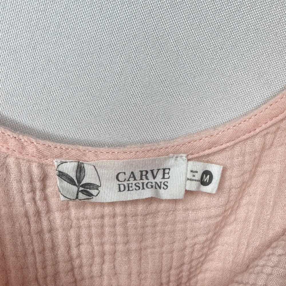 Carve Designs Gauze Tank Top Women's Medium in Light Pink - Picture 2 of 3